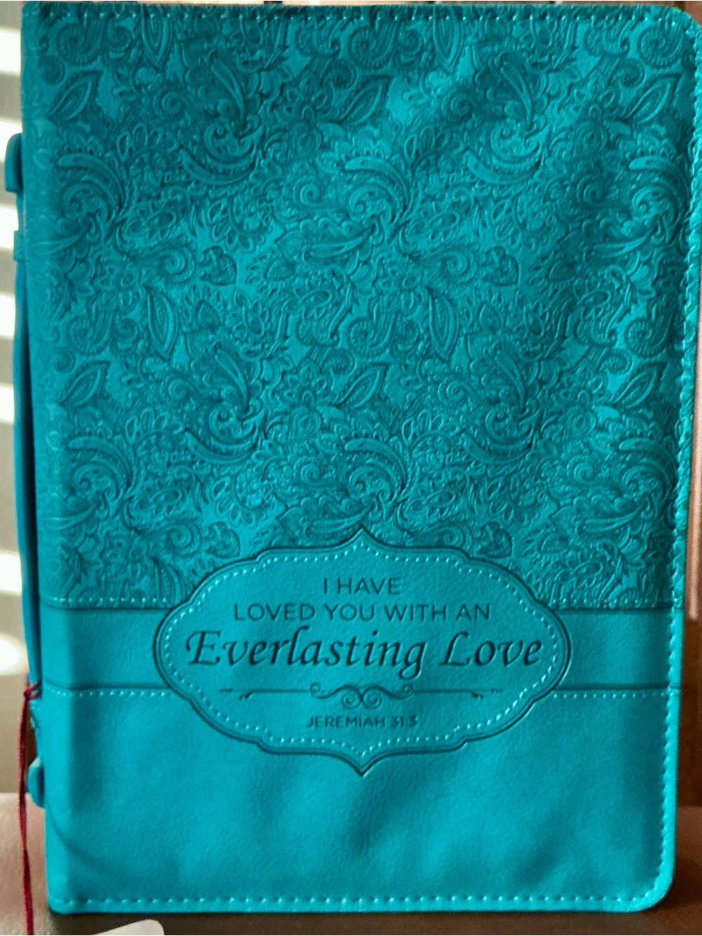 Everlasting Love Embossed Bible Cover - Teal